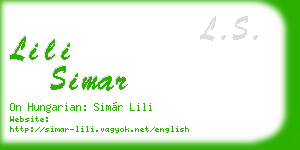 lili simar business card